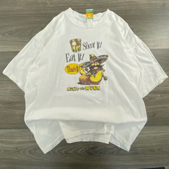 Vintage Tequila Shirt Adult Extra Large Monte Alban Mezcal Monte The Worm 90s - Picture 1 of 4
